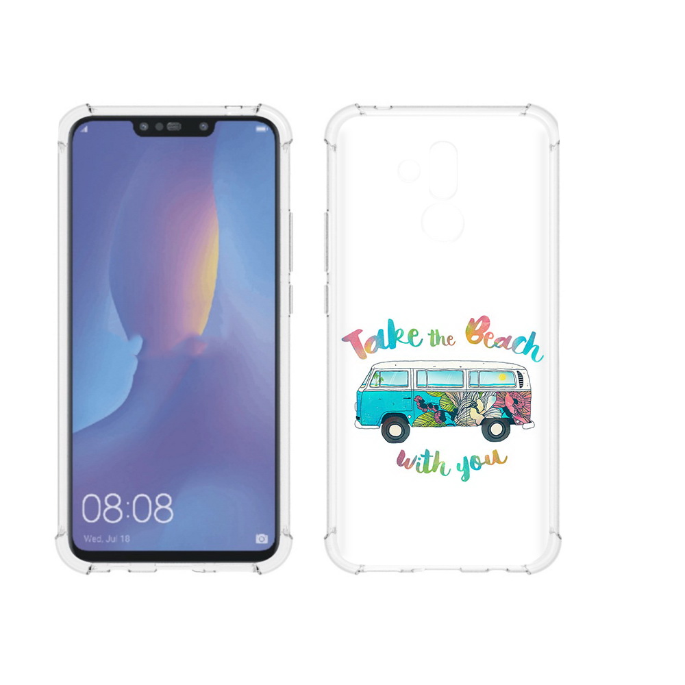 

Чехол MyPads Tocco для Huawei Mate 20 Lite Хиппи автобус (PT117828.66.190), Прозрачный, Tocco
