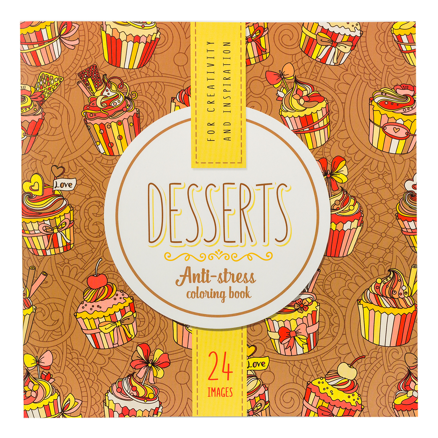 

Раскраска-антистресс Bourgeois 12 листов , 20х20см, "Desserts- Десерты" , 0699 (19175), Desserts- Десерты