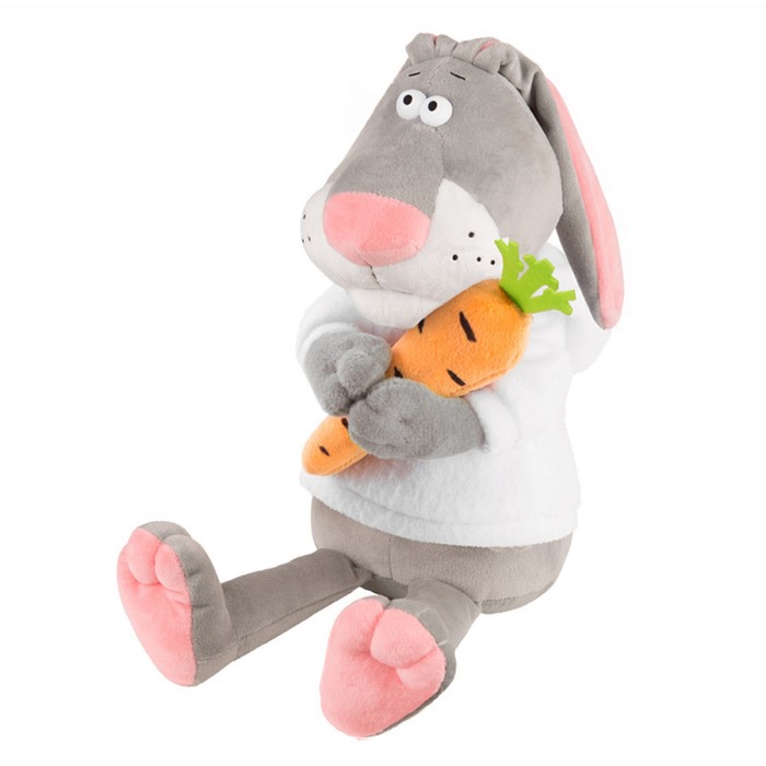 

Мягкая игрушка Maxitoys Кролик Семёныч в худи с морковкой, 20 см