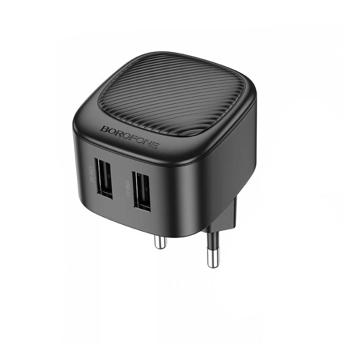 

Сетевое зарядное устройство Borofone BAS21Aa type-c - usb 2xUSB 2.1 А черный, BAS21Aa