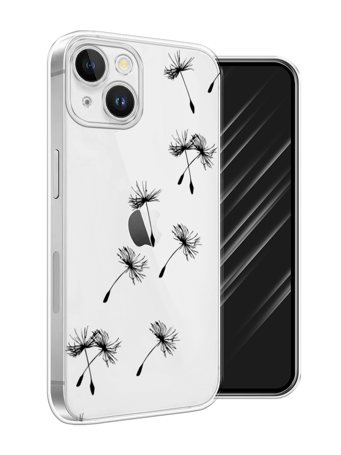 

Чехол Awog на Apple iPhone 15 Plus "Летящие одуванчики", Черный, 15650-1