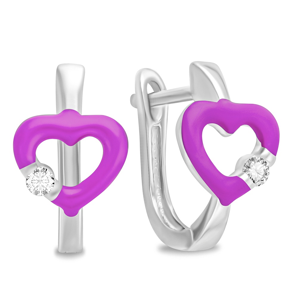 

Серьги из серебра 585Gold 902000755, фианит/эмаль, 902000755