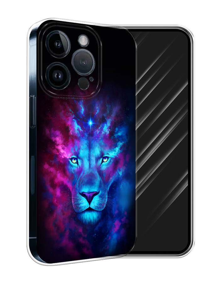 

Чехол Awog на Apple iPhone 15 Pro "Космический лев", Голубой, 15750-1