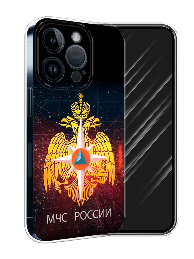 

Чехол Awog на Apple iPhone 15 Pro "МЧС России", Черный;желтый;красный, 15750-1