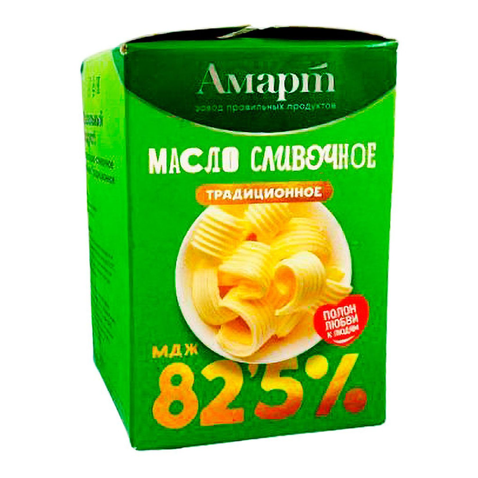 фото Сладкосливочное несоленое масло традиционное несоленое амарт 82,5% 450 г