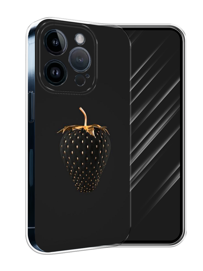 

Чехол Awog на Apple iPhone 15 Pro "Черно-золотая клубника", Черный;золотистый, 15750-1