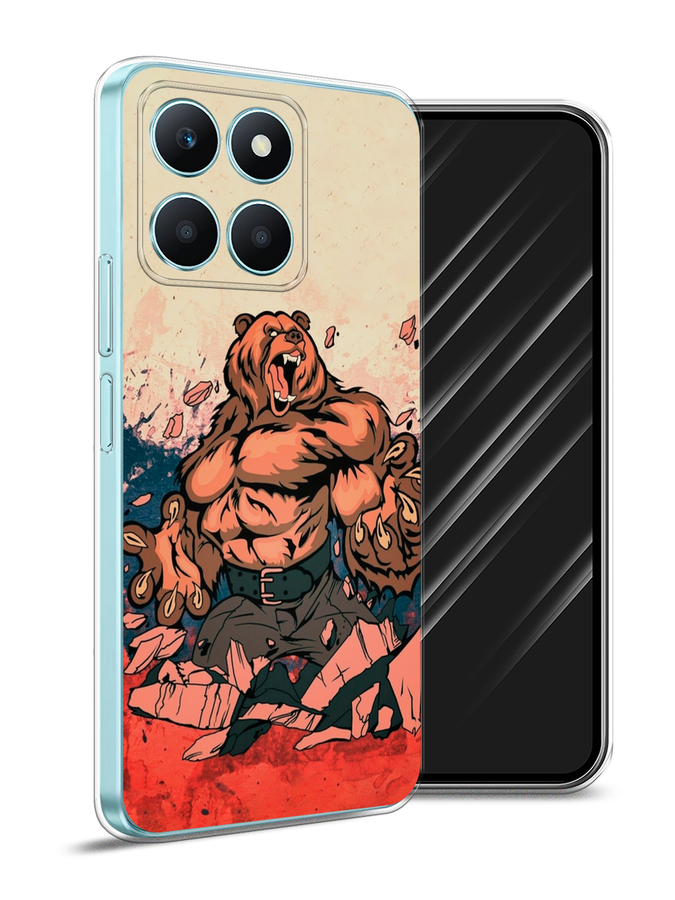 

Чехол Awog на Honor X6A "Медведь с флагом РФ", Коричневый;синий;красный, 6122050-1