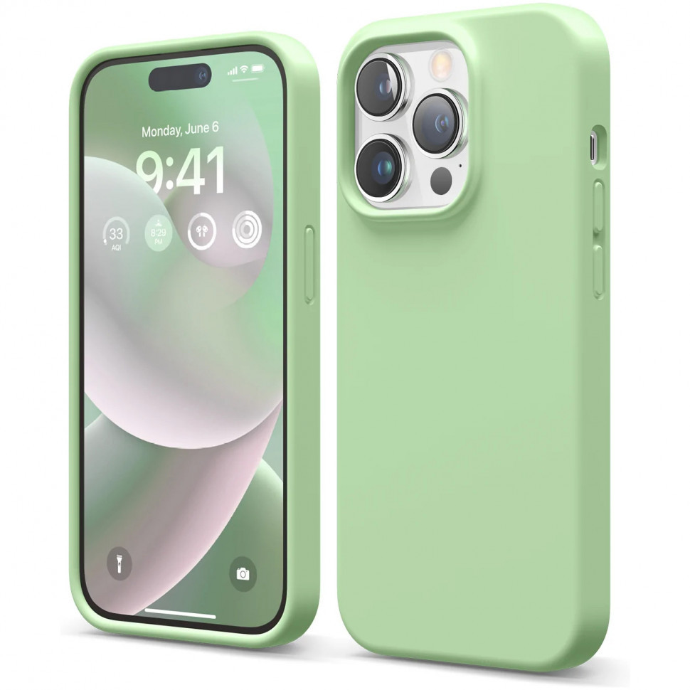 

Чехол Elago Soft silicone для iPhone 14 Pro, Пастельный зеленый (ES14SC61PRO-PGR), Soft silicone