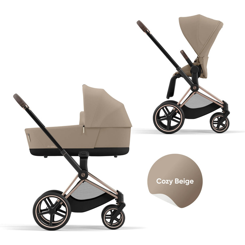 Коляска Cybex Priam IV 2 в 1, шасси IV Rose Gold /Cozy Beige