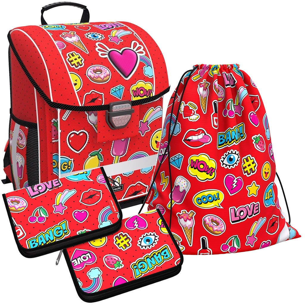 

Ранец ErichKrause ErgoLine c пластиковым дном 16L Sweet Love с наполнением красный 48461_N, ErgoLine® 16 L