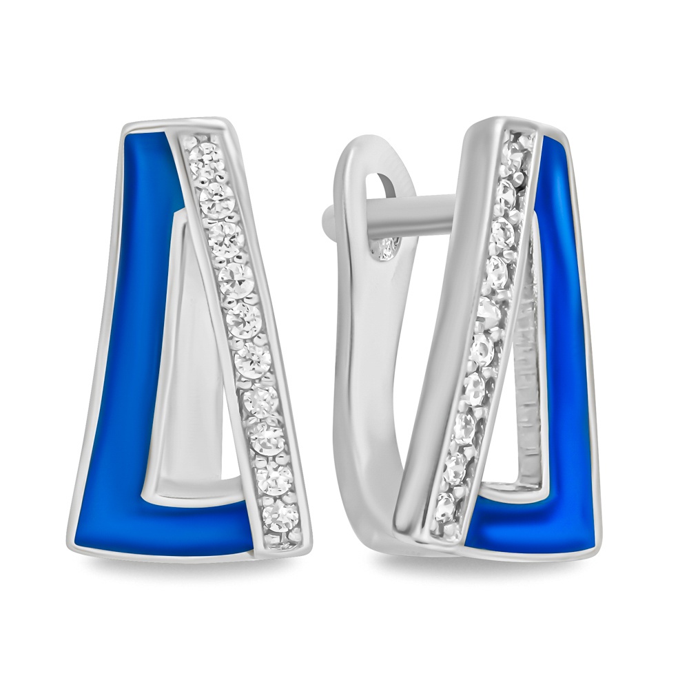 

Серьги из серебра 585Gold 902000698, фианит/эмаль, 902000698