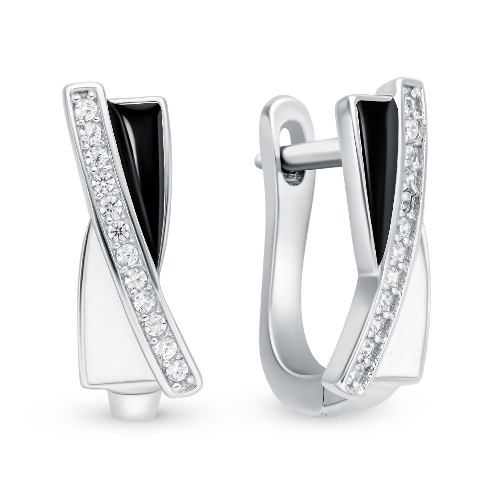 

Серьги из серебра 585Gold 902000701, фианит/эмаль, 902000701