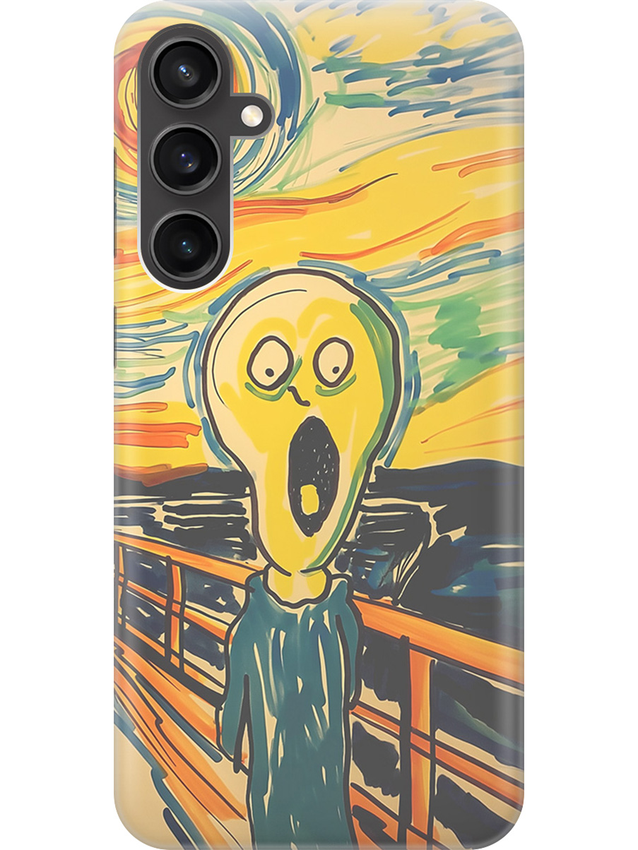 

Силиконовый чехол на Samsung Galaxy S23 FE с принтом "Искаженный крик", Прозрачный;желтый;синий, 776581551