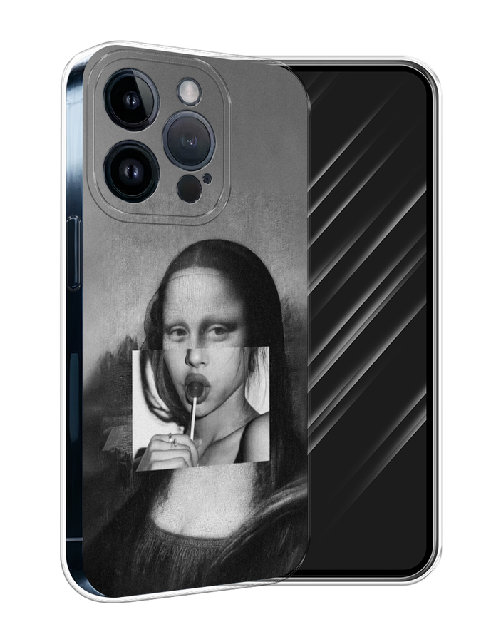 

Чехол Awog на Apple iPhone 15 Pro "Mona Lisa sucking lollipop", Серый, 15750-1