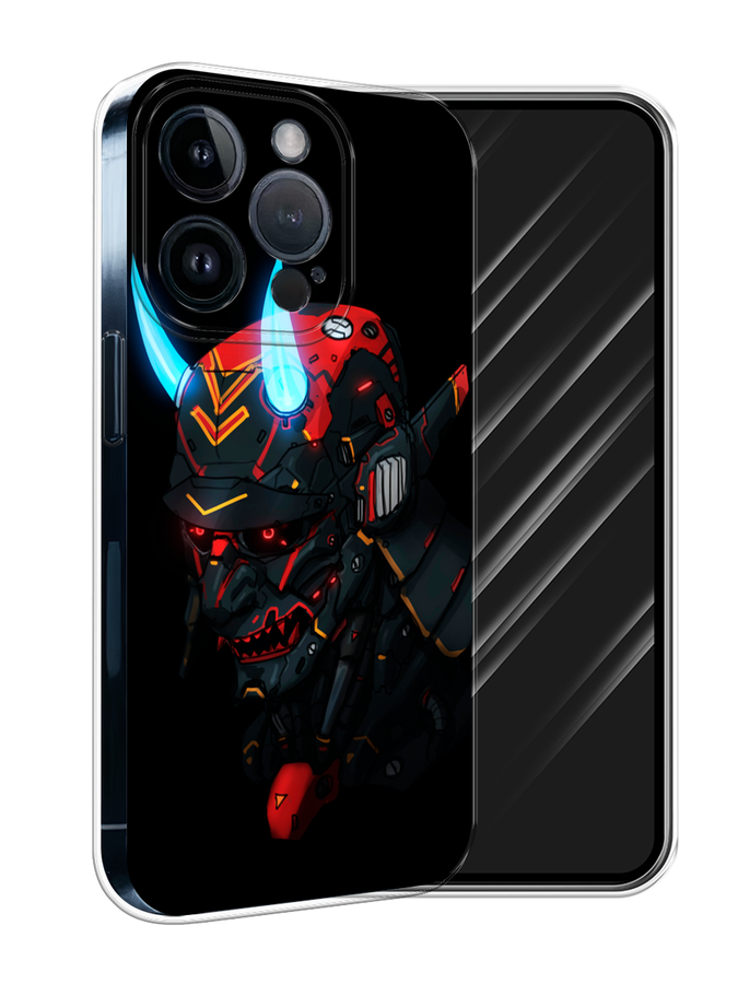 

Чехол Awog на Apple iPhone 15 Pro "Неоновый самурай", Черный;красный;голубой, 15750-1
