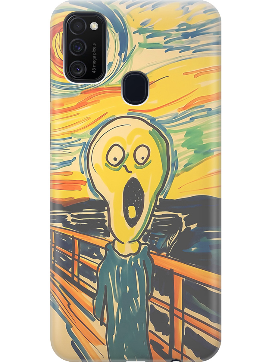 

Силиконовый чехол на Samsung Galaxy M21/M30s с принтом "Искаженный крик", Прозрачный;желтый;синий, 723067651