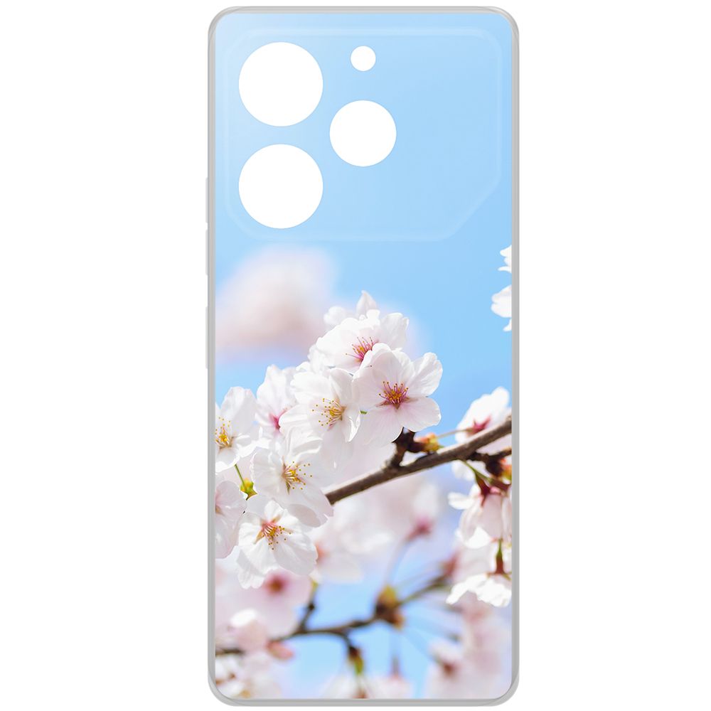 

Чехол-накладка Krutoff Clear Case Цветение для TECNO Pova 6 Pro, Прозрачный