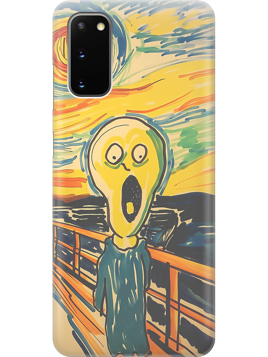 

Силиконовый чехол на Samsung Galaxy S20 с принтом "Искаженный крик", Прозрачный;желтый;синий, 722629551