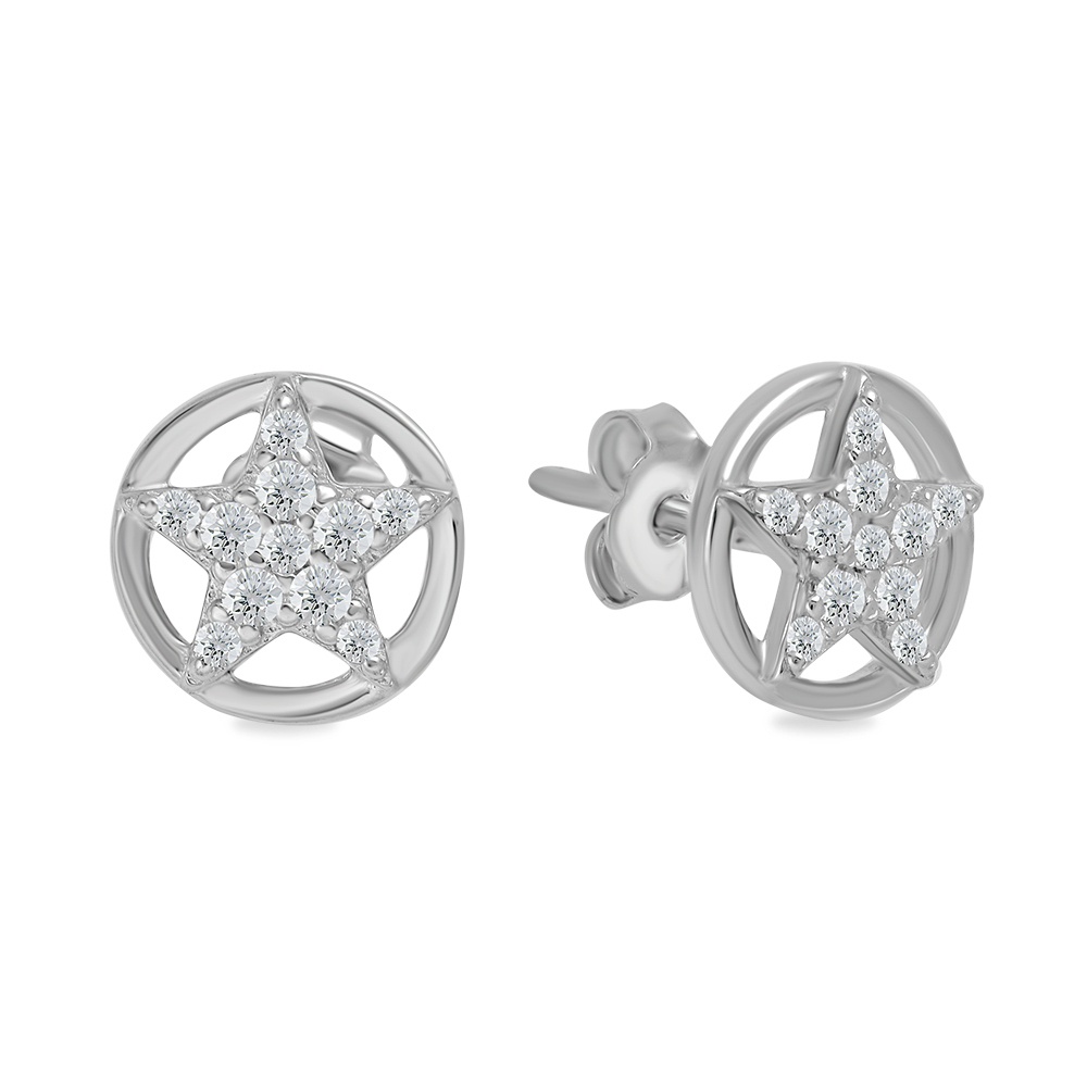 

Серьги пусеты из серебра 585Gold 702009349, фианит, 702009349