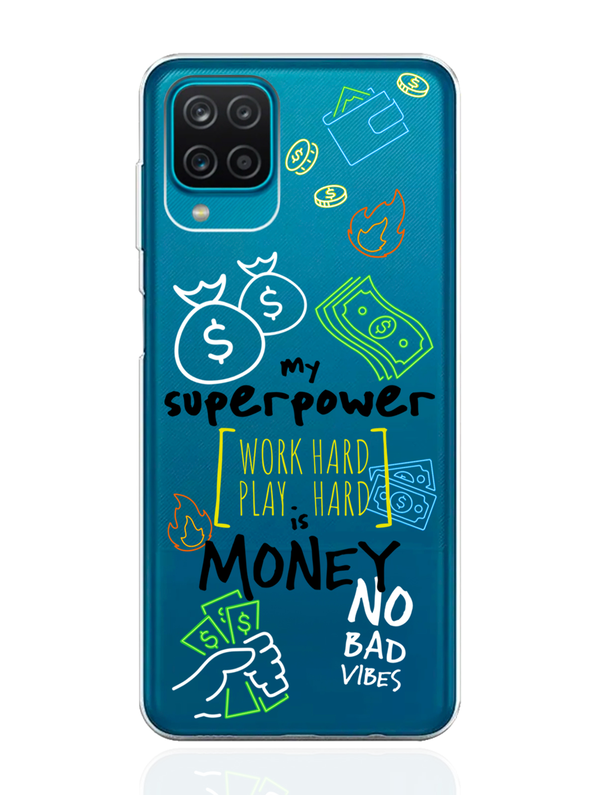 

Чехол MustHaveCase для Samsung Galaxy A12 My Superpower is Money прозрачный, Разноцветный, Samsung Galaxy A12 My Superpower is Money