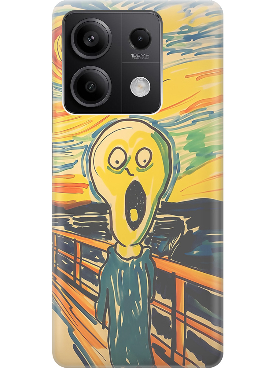 

Силиконовый чехол на Xiaomi Redmi Note 13 5g с принтом "Искаженный крик", Прозрачный;желтый;синий, 776587051