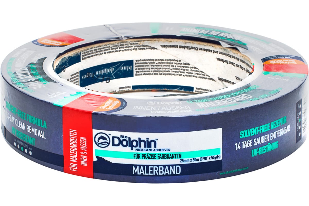 

BLUE DOLPHIN Малярная лента 01-1-01-EN SBL BDN 25мм X 50м до 14 дней