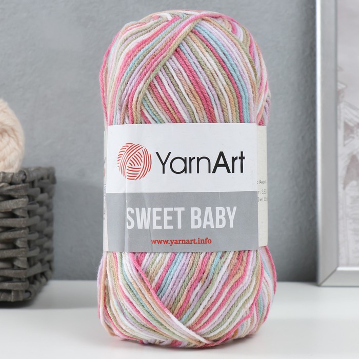 

Пряжа YarnArt Sweet Baby 100% акрил 300м/100г 911 малина-аспарагус, Розовый