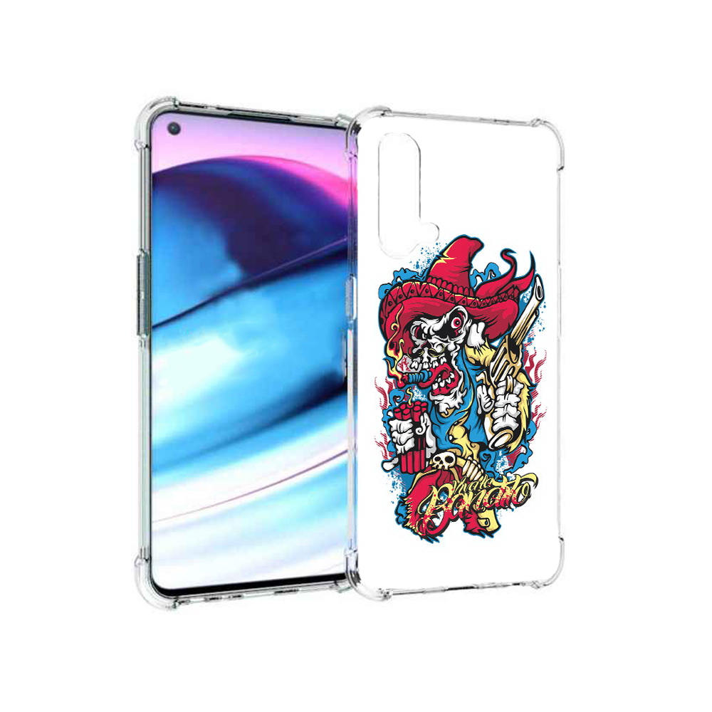 

Чехол MyPads Tocco для OnePlus Nord CE 5G нарисованный скелет с писталетом, Tocco