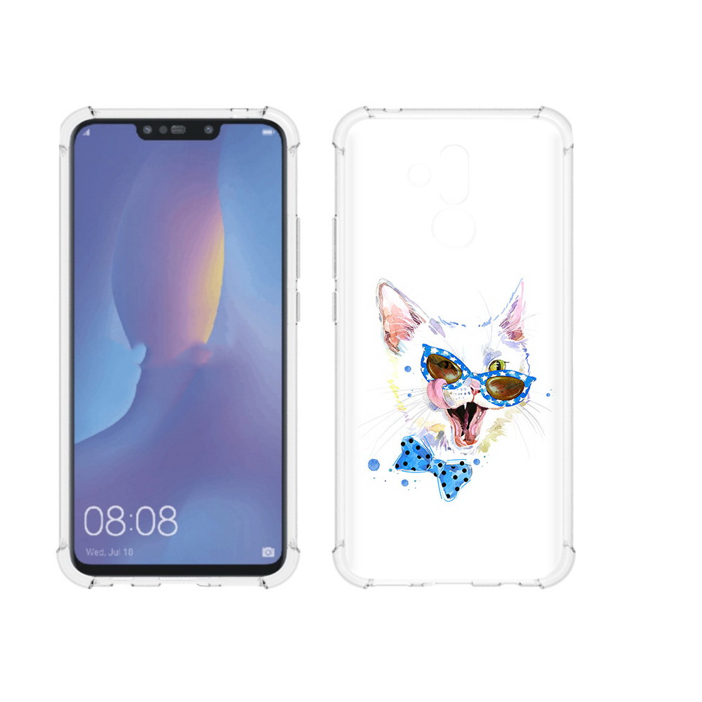 

Чехол MyPads Tocco для Huawei Mate 20 Lite белый кот (PT117828.66.229), Прозрачный, Tocco