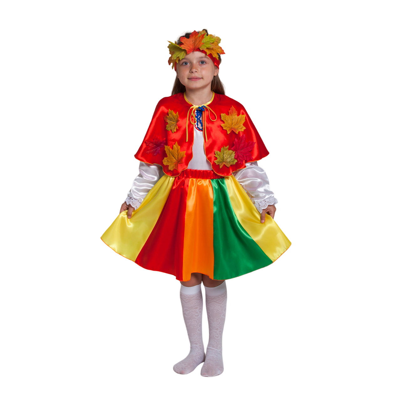 Карнавальный костюм Страна Карнавалия Осень, пелерина, юбка, повязка, р. 32, рост 122-128