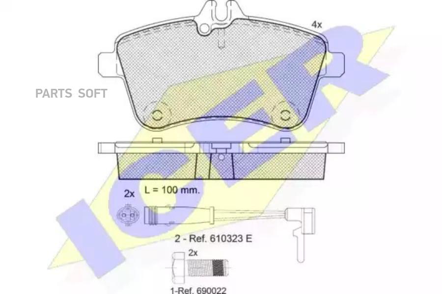 

Колодки Передние Mb W169/W245 All 04-> Icer 181677-700 Icer арт. 181677-700