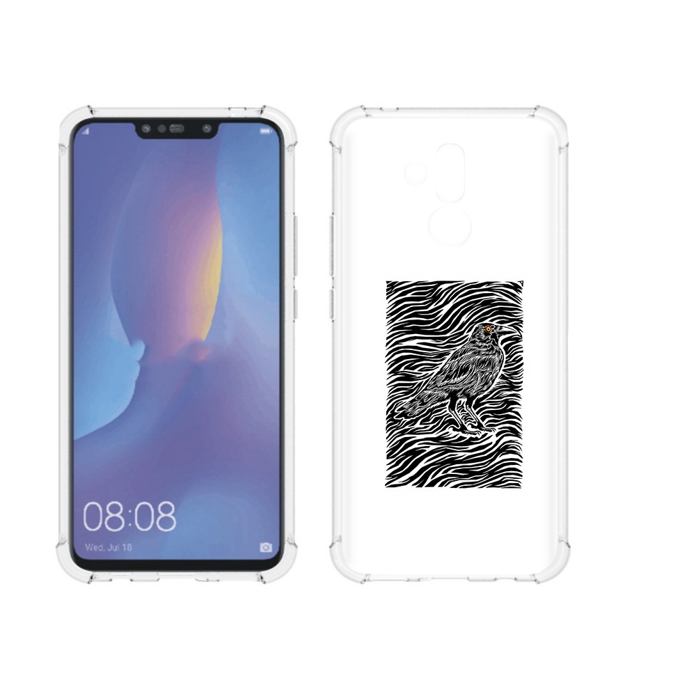 

Чехол MyPads Tocco для Huawei Mate 20 Lite ворон в абстракции (PT117828.66.272), Прозрачный, Tocco