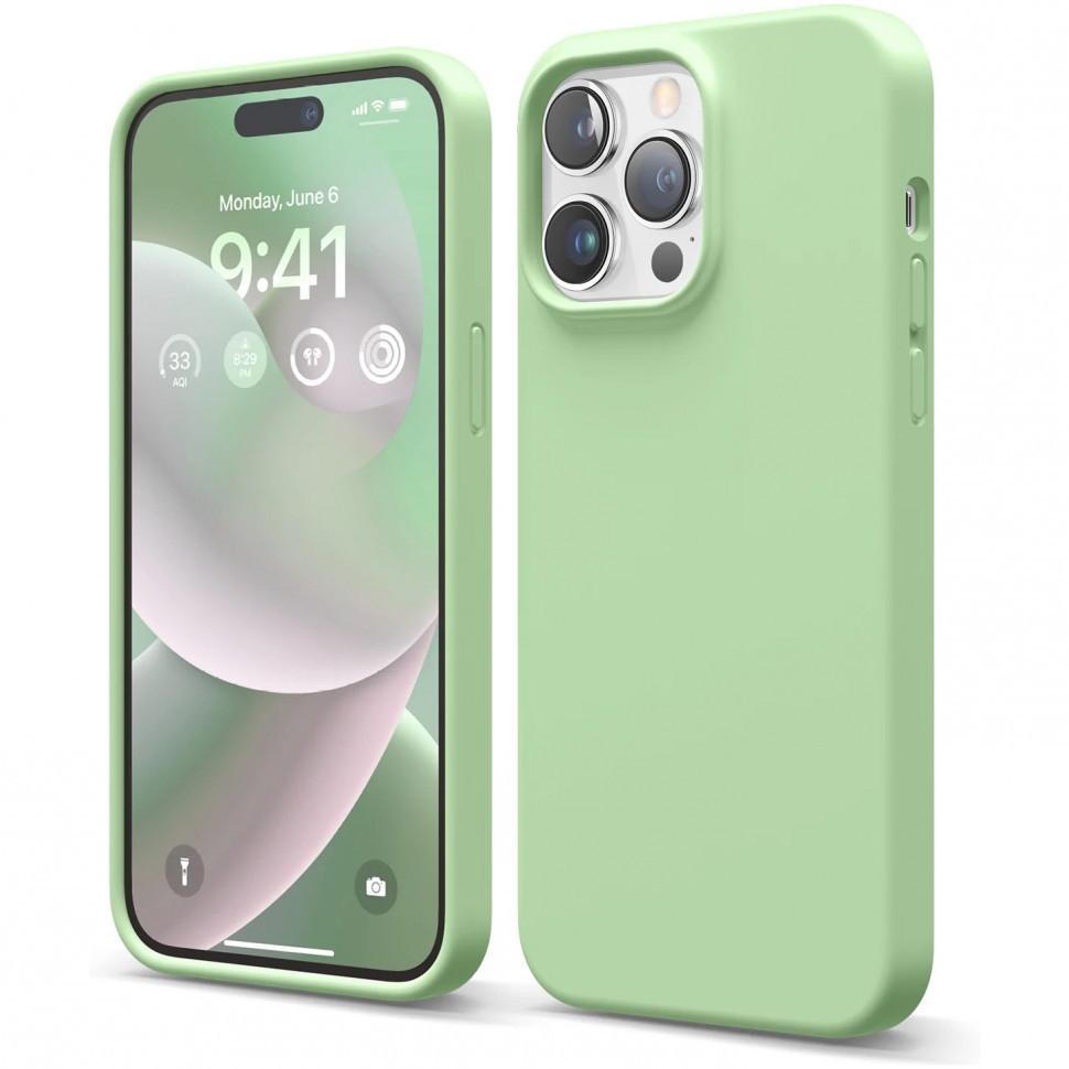 

Чехол Elago Soft silicone для iPhone 14 Pro Max, Пастельный зеленый (ES14SC67PRO-PGR), Soft silicone