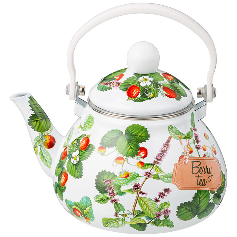 

Чайник для плиты эмалированная сталь Agness Fruit Basket 1,3л 934-565, Белый