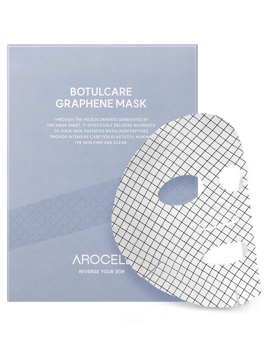 

Маска для лица Arocell с эффектом микротоков Botulcare Graphene Mask 25 г х 5 шт, Графеновая маска