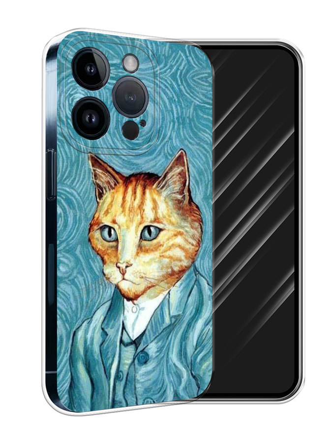 

Чехол Awog на Apple iPhone 15 Pro "Кот Ван Гог", Голубой;коричневый, 15750-1