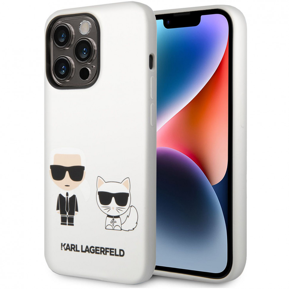 

Чехол Karl Lagerfeld Liquid silicone Karl & Choupette Hard для iPhone 14 Pro, Белый, Liquid silicone Karl & Choupette Hard