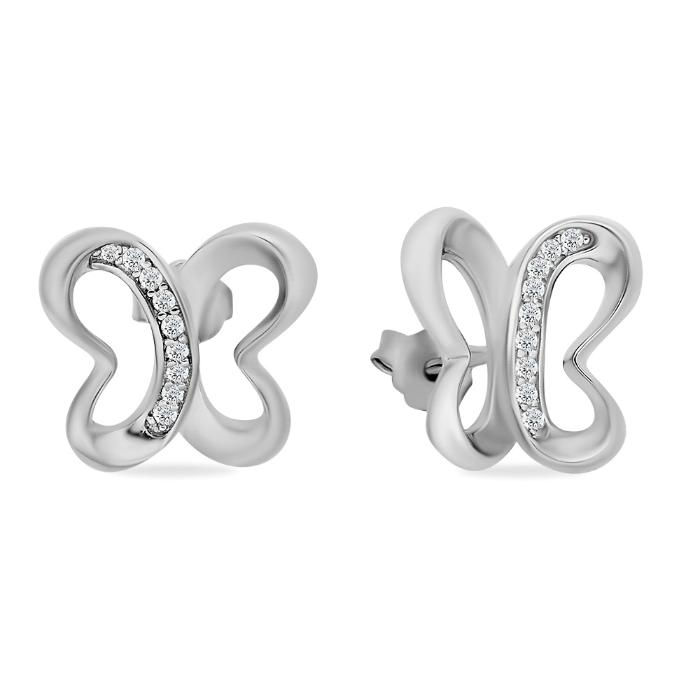 

Серьги пусеты из серебра 585Gold 702009620, фианит, 702009620