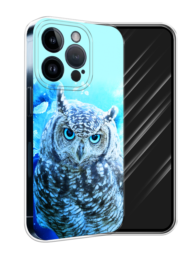 

Чехол Awog на Apple iPhone 15 Pro "Сова арт 7", Синий;голубой, 15750-1