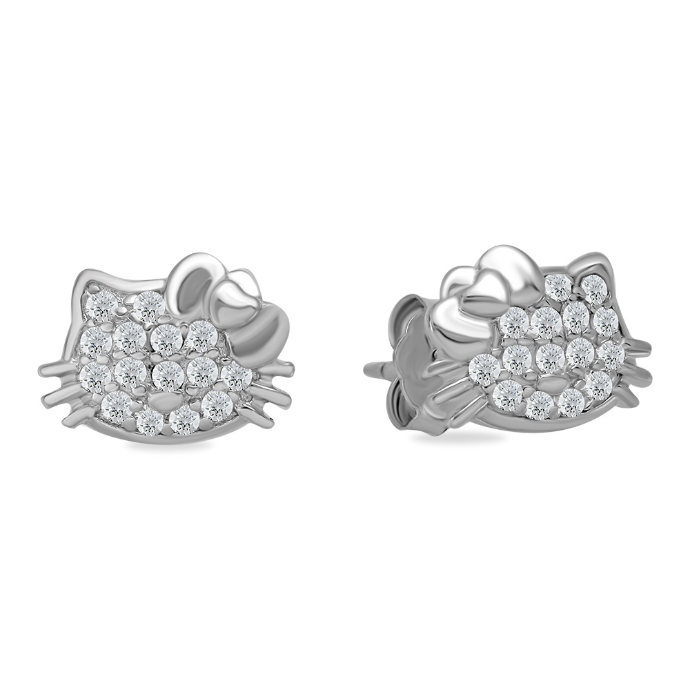 

Серьги пусеты из серебра 585Gold 902000752, фианит, 902000752
