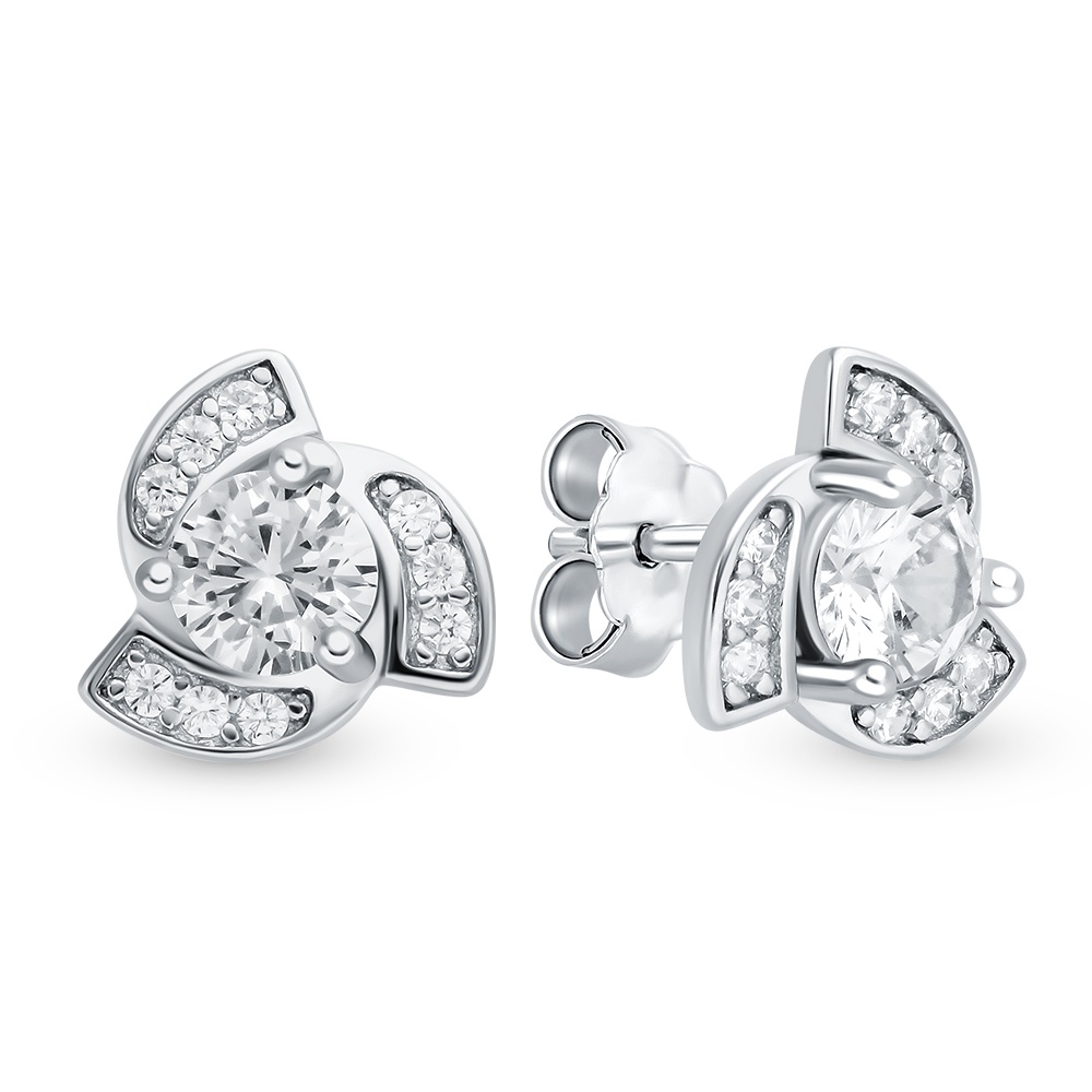 

Серьги пусеты из серебра 585Gold 702009568, фианит, 702009568
