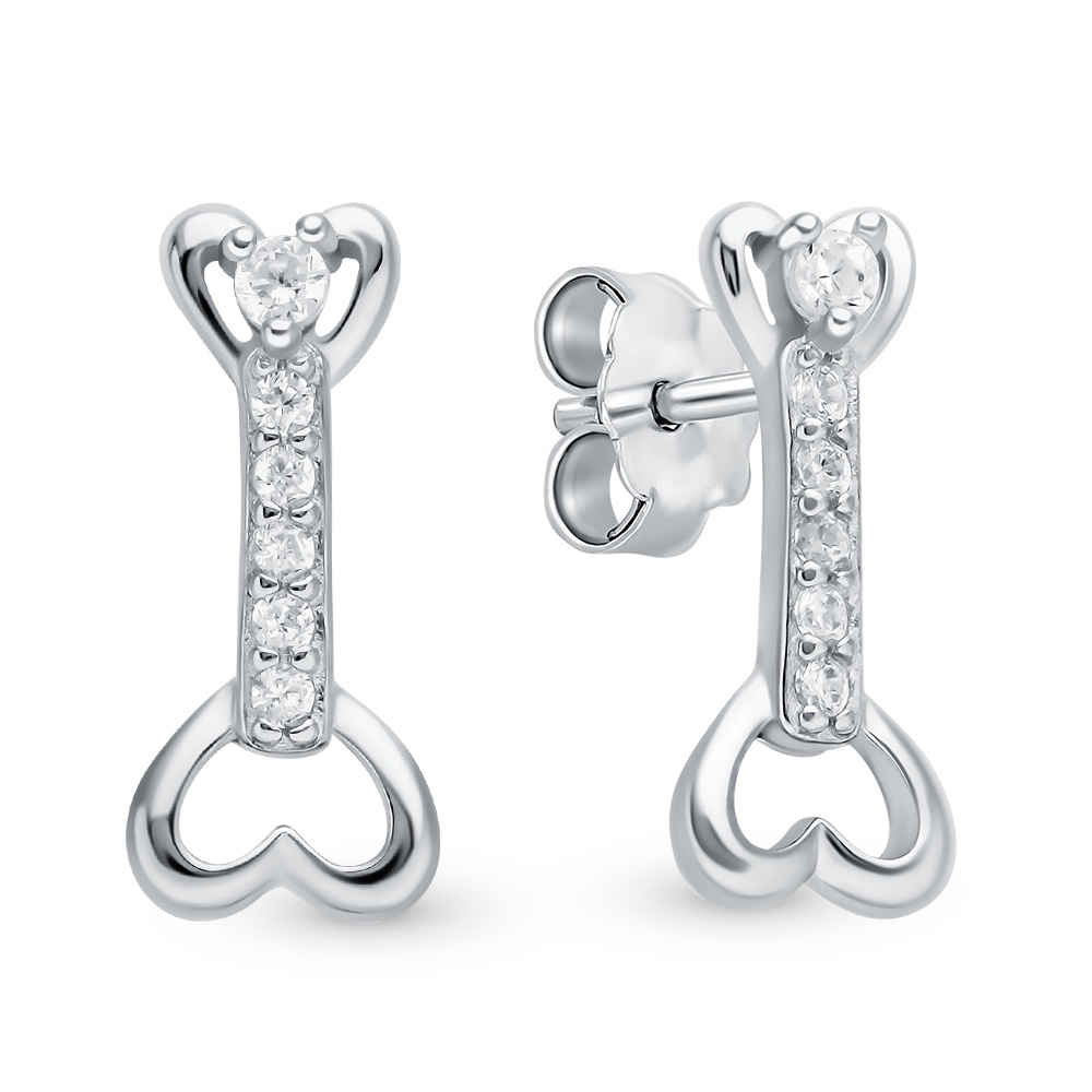 

Серьги из серебра 585Gold 702009577, фианит, 702009577