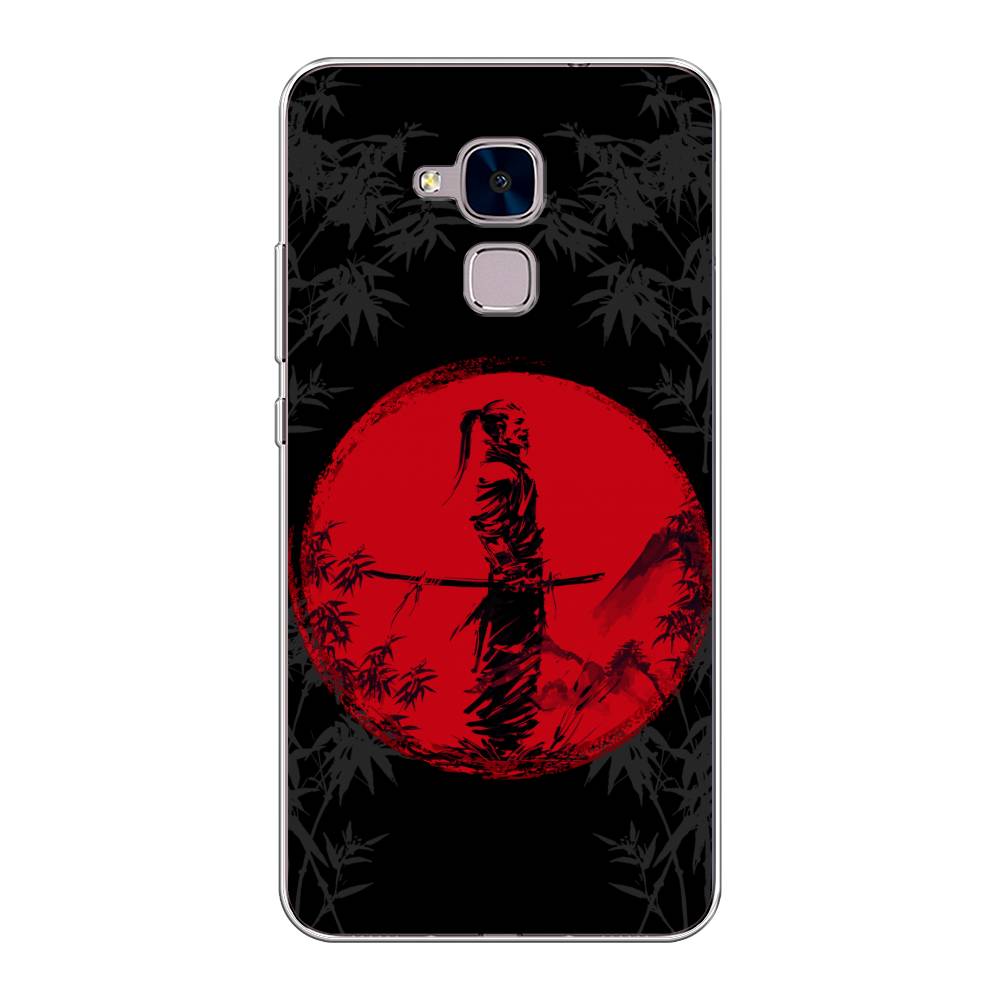 

Чехол на Honor 5C "Самурай на красном фоне", Черный;красный;серый, 60450-4