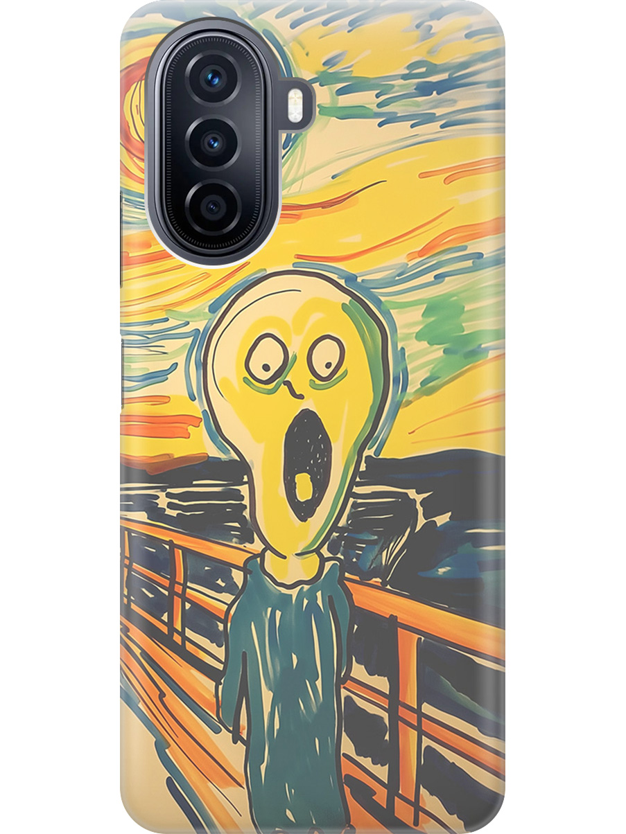 

Силиконовый чехол на Huawei nova Y70 с принтом "Искаженный крик", Прозрачный;желтый;синий, 740133451
