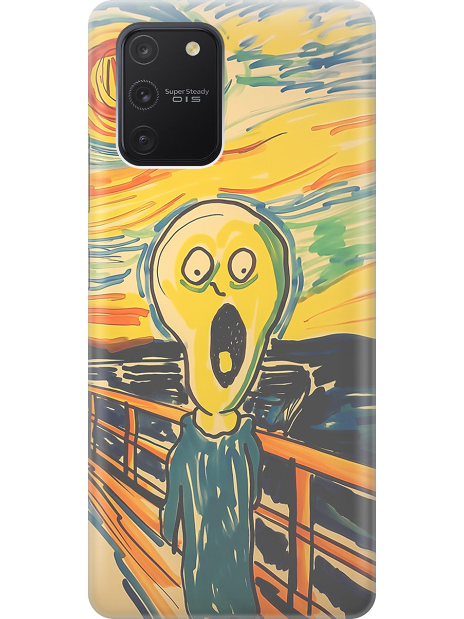 

Силиконовый чехол на Samsung Galaxy S10 Lite с принтом "Искаженный крик", Прозрачный;желтый;синий, 722694751