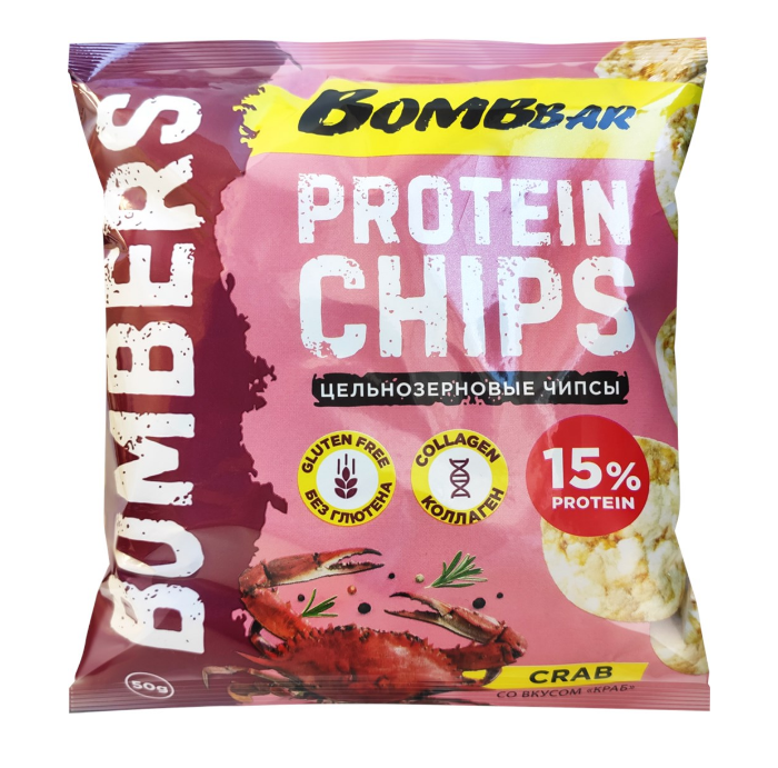 

BOMBBAR Protein Chips, 50 г, вкус: краб