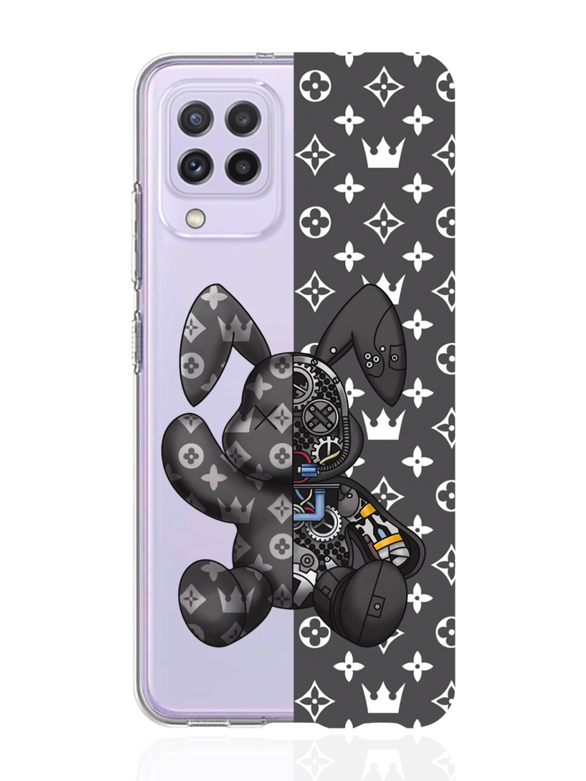 

Чехол MustHaveCase для Samsung Galaxy A22 Bunny Серый прозрачный, Прозрачный;серый;белый, Samsung Galaxy A22 Bunny Серый