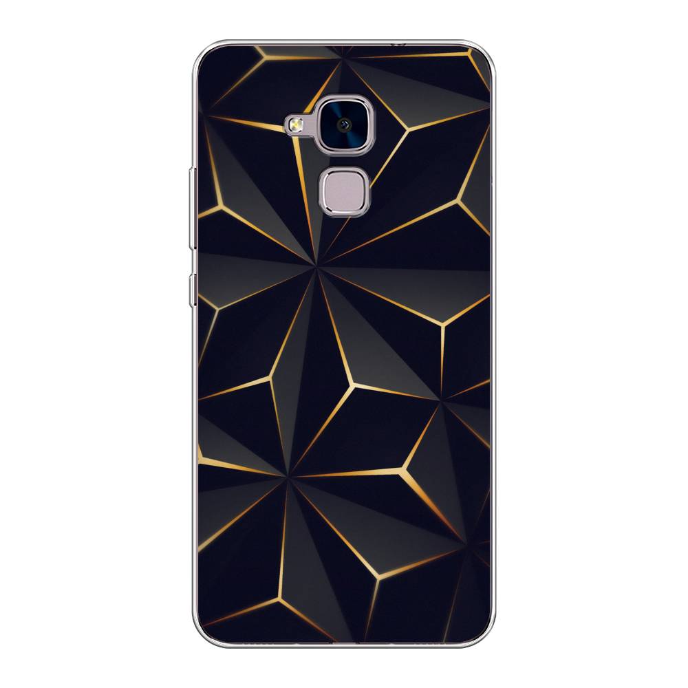 

Чехол на Honor 5C "Черные полигоны", Золотистый;черный, 60450-3