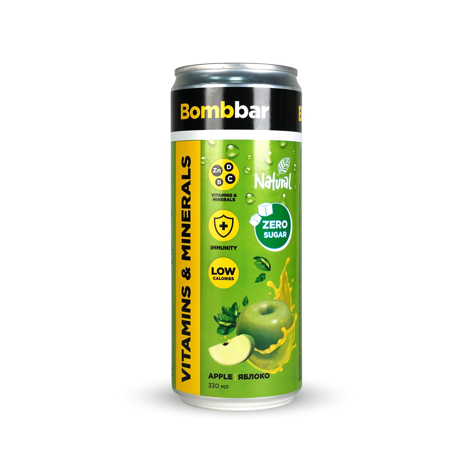 BOMBBAR Vitamins & Minerals, 330 мл, вкус: зеленое яблоко