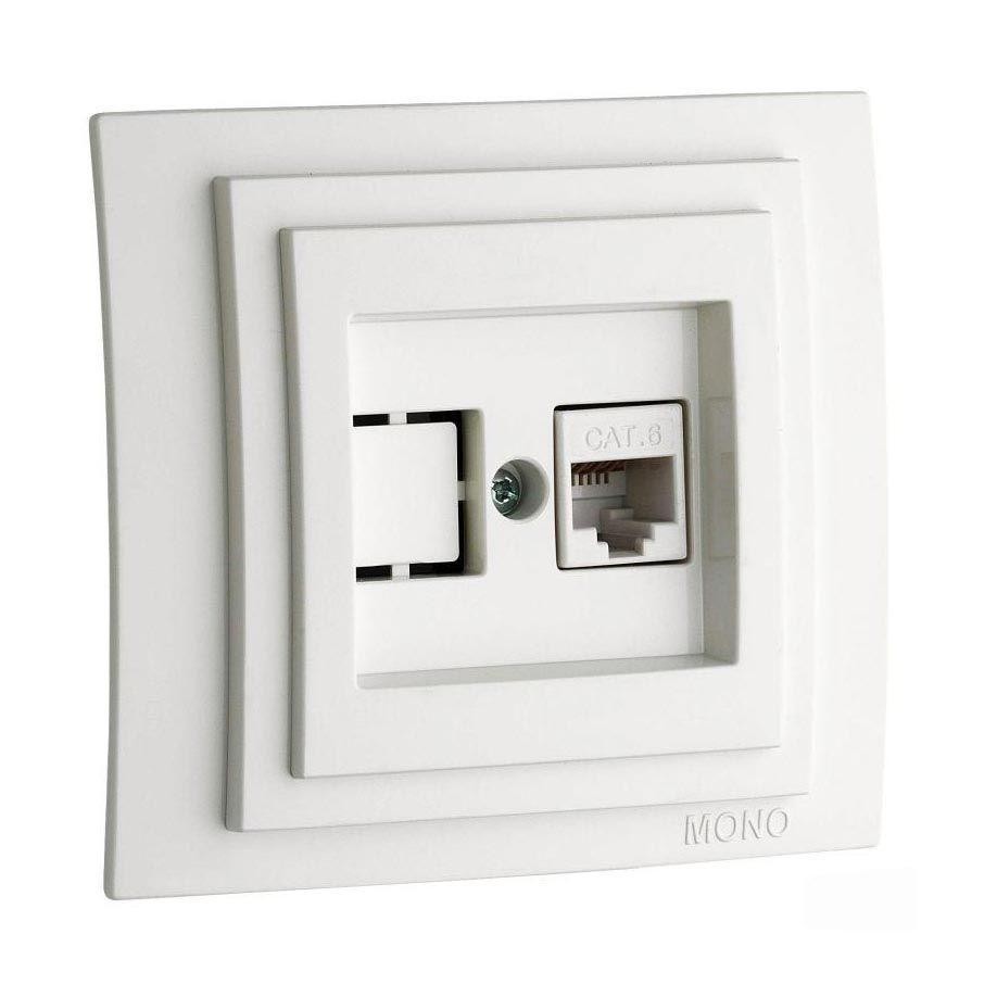 

Розетка компьютерная RJ45 Mono Electric Despina 6 кат белый 102-190005-125